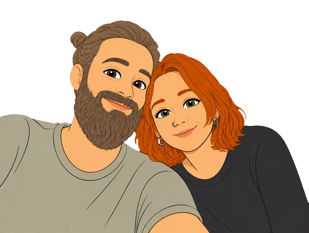 Illustriertes Portrait von Melli und Max